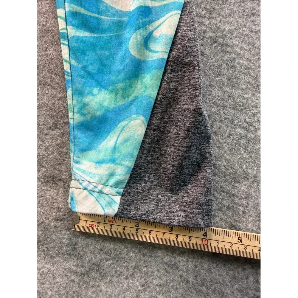 Justice‎ Leggings Girls Blue Green Marble Gray Colorblock Athletic Activewear